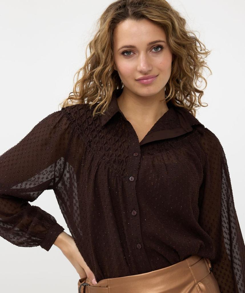 Esqualo_Blouse_plumetis_smock_Chocolate_Hilnetta_s_1