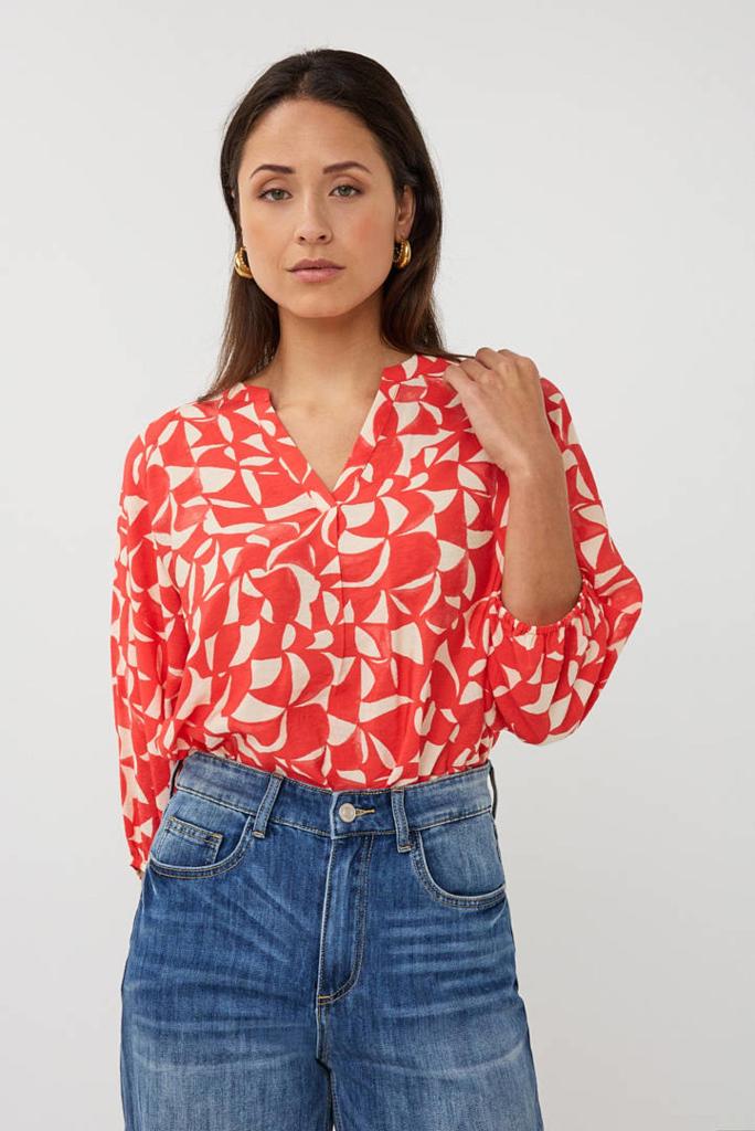 Esqualo_Blouse_raglan_Scarlet_Graphic_print_Hilnetta_s