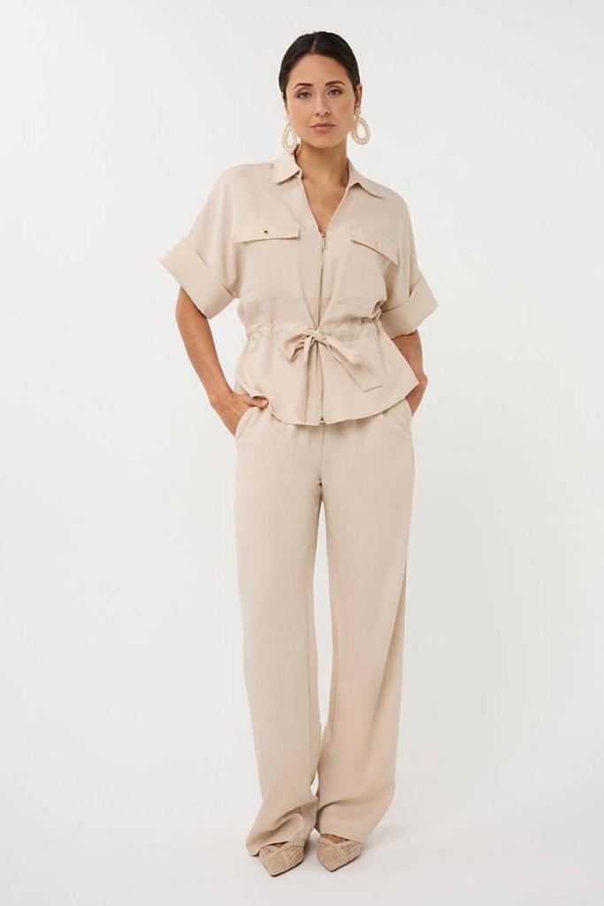 Esqualo_Blouse_zipper_fine_crinkle_light_sand_Hilnetta_s