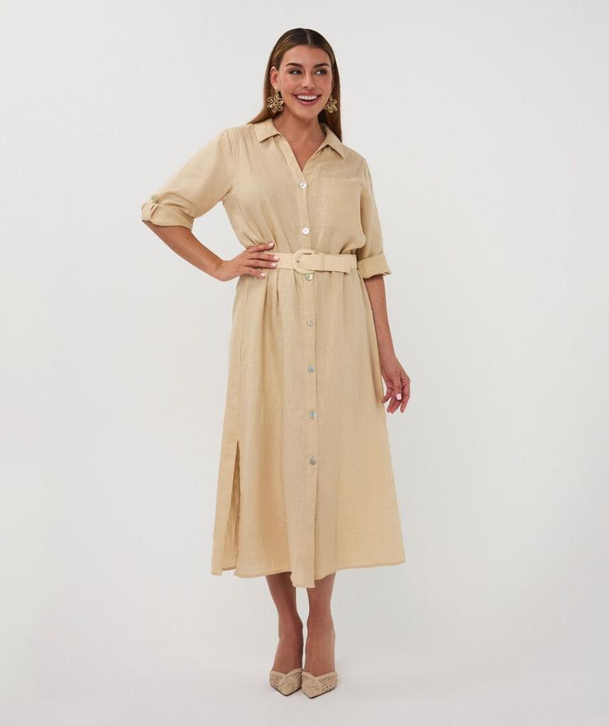 Esqualo_Dress_long_belt_linen_sand_Hilnetta_s