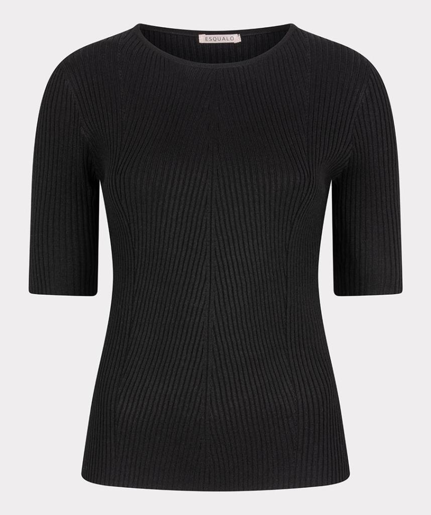Esqualo_Sweater_rib_R_neck_black_Hilnetta_s