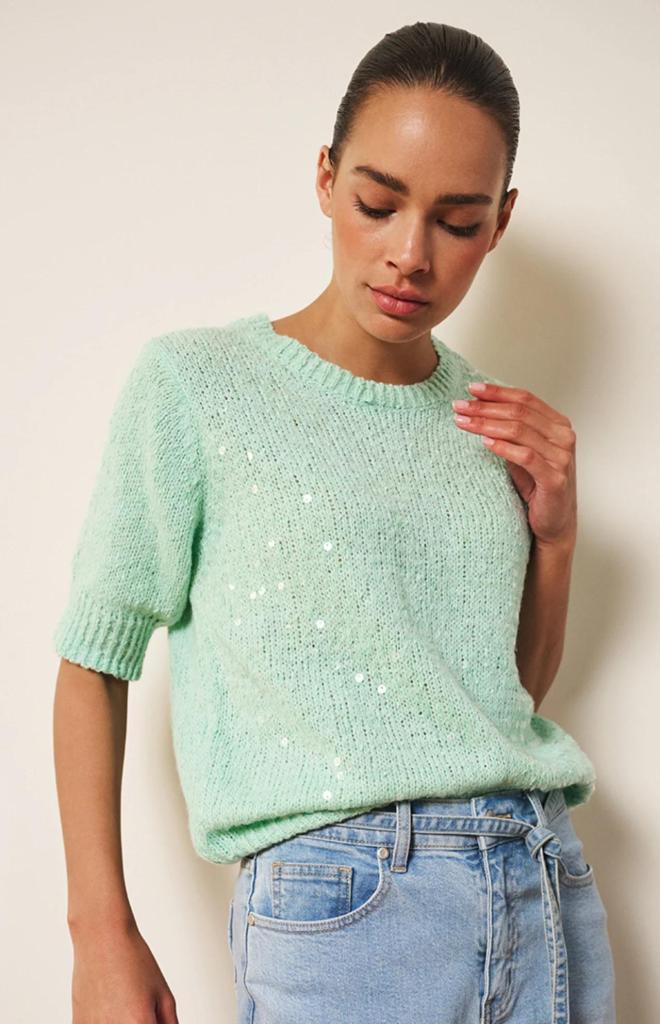Esqualo_Sweater_s_slve_sequins_light_mint_Hilnetta_s