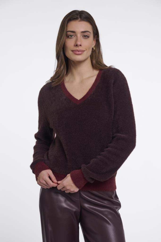 Rino___Pelle_Long_sleeve_pullover_with_V_neck_Hilnetta_s