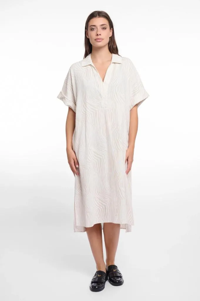 Rino___Pelle_Short_sleeve_dress_Birch_Zebra_Hilnetta_s