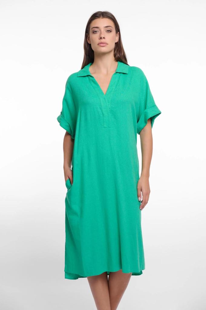 Rino___Pelle_Short_sleeve_dress_Clover_Green_Hilnetta_s