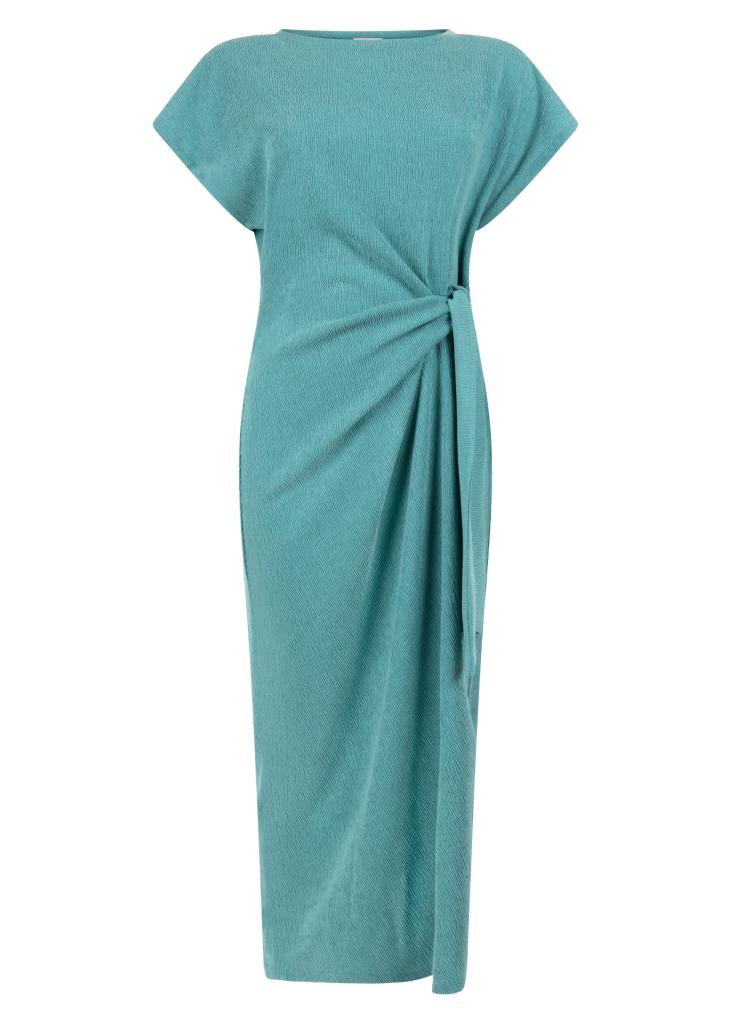 Tramontana_Crinkled_Dress_Deep_Aqua_Blue_Hilnetta_s