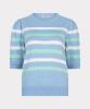 Esqualo_Sweater_puff_slve_striped_knit_pacific_blue_Hilnetta_s_1