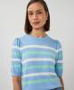 Esqualo_Sweater_puff_slve_striped_knit_pacific_blue_Hilnetta_s_3
