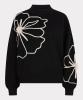Esqualo_Sweater_tape_flower_patch_black_Hilnetta_s