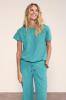 Tramontana_Crinkled_Short_Sleeve_top_Deep_Aqua_Blue_Hilnetta_s_2