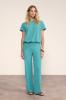 Tramontana_Crinkled_Wide_Leg_Trousers_Deep_Aqua_Blue_Hilnetta_s_2