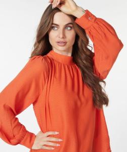 Esqualo_Blouse_collar_gathering_red_clay_More_of_Me_1