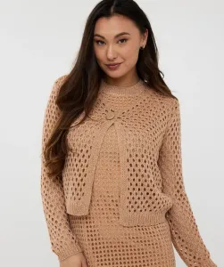 Esqualo_Cardigan_single_button_lurex_Praline_Hilnetta_s_2