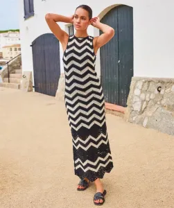Esqualo_Dress_crochet_long_black___off_white_Hilnetta_s