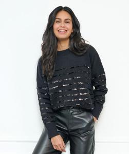 Esqualo_Sweater_striped_sequins_Black_Hilnetta_s_3