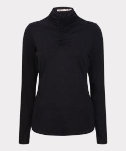Esqualo_Top_smocked_neckline_solid_SJ_black_More_of_Me