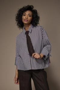 LaLotti_Flynn_Blouse_Brown_Light_Blue_Stripe_Hilnetta_s