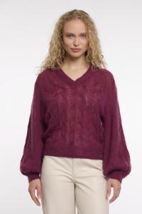 Rino___Pelle_Ajour_knitted_V_neck_sweater_plum_Hilnetta_s