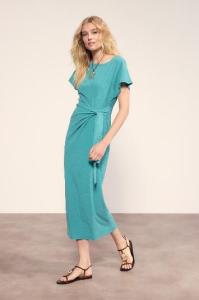 Tramontana_Crinkled_Dress_Deep_Aqua_Blue_Hilnetta_s_2